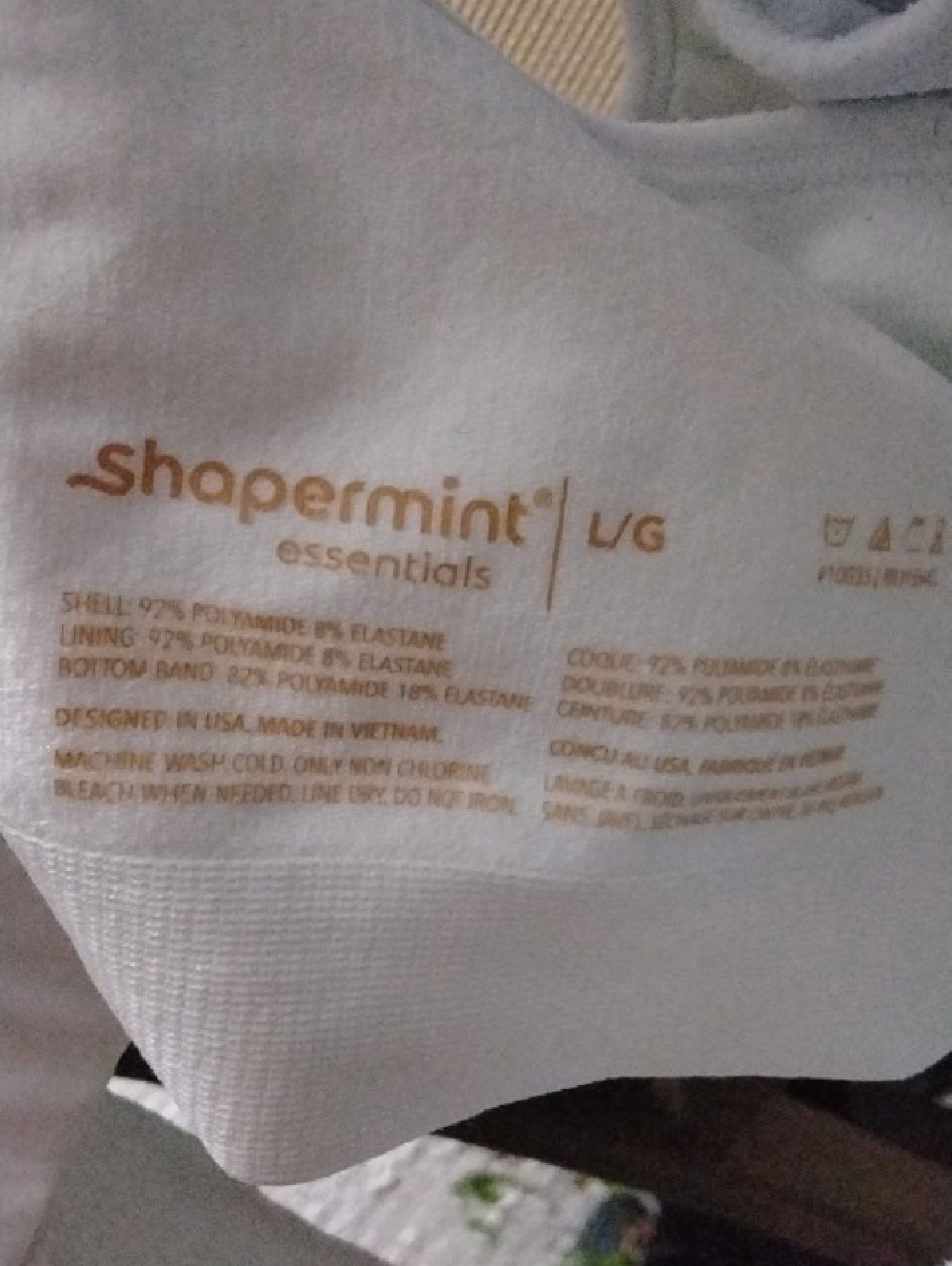 Shapermint Essentials L/G White Shapewear Top with Gold Logo